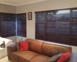 Brown wood blinds Brown wood blinds