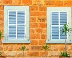 Powder Blue Wood Venetian Window Shutters Interior Venetian Shutters