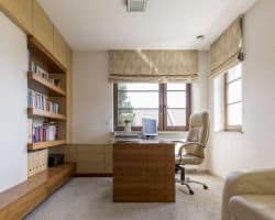 Modern luxury work space with Roman blinds Roman blinds