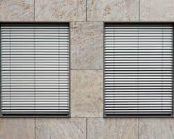 Grey aluminium venetian external shutters external venetian shutters